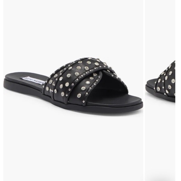 Steve Madden Shoes - Steve Madden Black Rhinestone‎ Kammi Slide Sandals Women's
